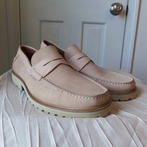 New Donald Pliner Joe Nubuck Leather Mens Loafers Tan sz 11
